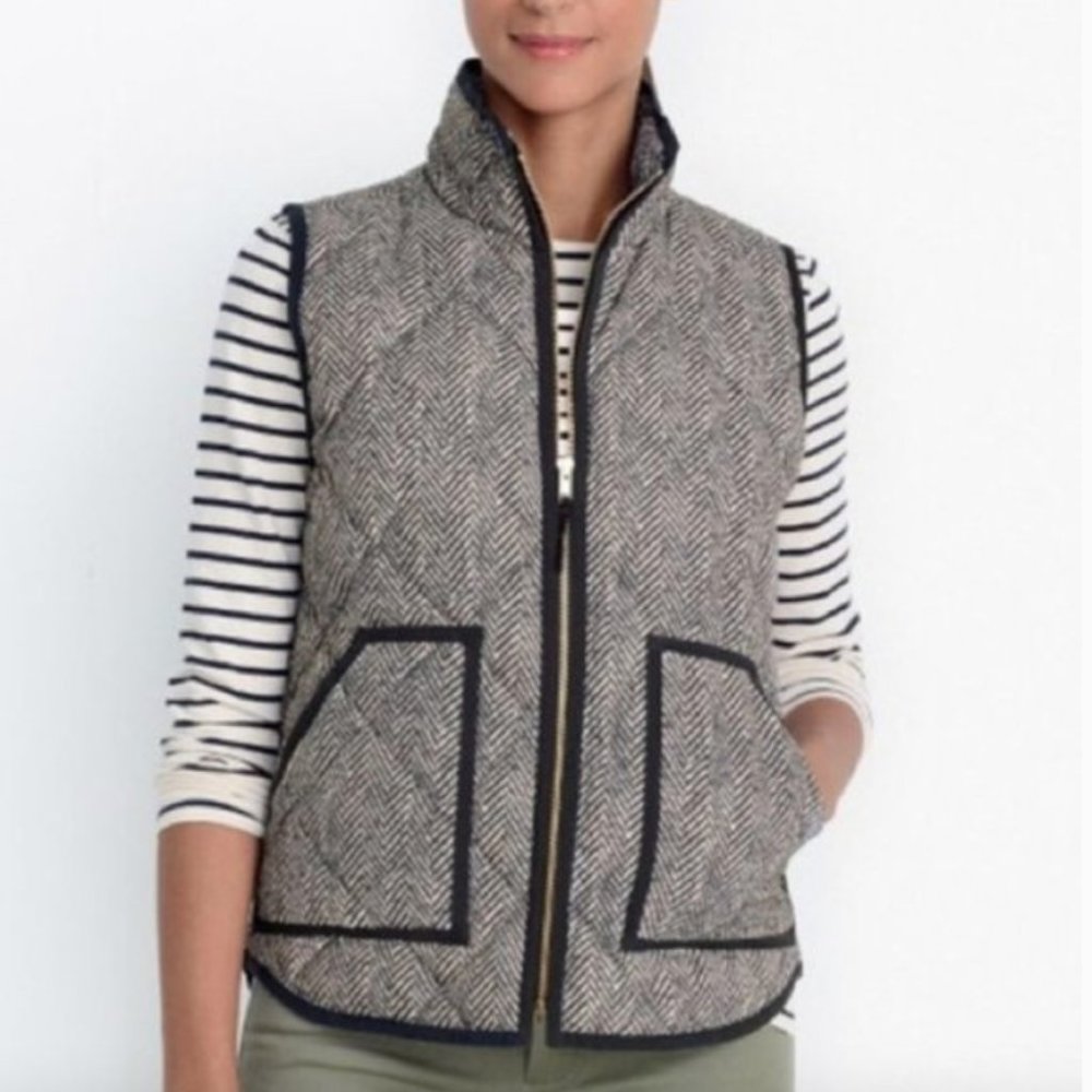 NWOT J.Crew Herringbone Excursion Down Puffer Vest